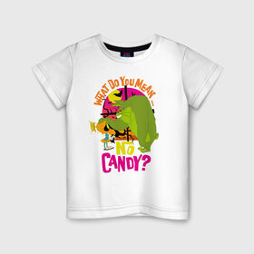 Детская футболка хлопок с принтом What Do You Mean... No Candy? в Новосибирске, 100% хлопок | круглый вырез горловины, полуприлегающий силуэт, длина до линии бедер | bugs bunny | looney tunes | marvin the martian | vdzabma | багз банни | луни тюнз | марсианин марвин