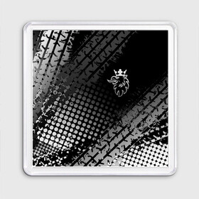 Магнит 55*55 с принтом Scania в Новосибирске, Пластик | Размер: 65*65 мм; Размер печати: 55*55 мм | Тематика изображения на принте: king of road | king of the road | saab | saab logo | scania | scania king | scania logo | грузовик | дальнобойщик | сааб | сканиа | скания | скания значок | скания лого | скания логотип | скания символ | шофер