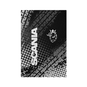 Обложка для паспорта матовая кожа с принтом Scania в Новосибирске, натуральная матовая кожа | размер 19,3 х 13,7 см; прозрачные пластиковые крепления | king of road | king of the road | saab | saab logo | scania | scania king | scania logo | грузовик | дальнобойщик | сааб | сканиа | скания | скания значок | скания лого | скания логотип | скания символ | шофер