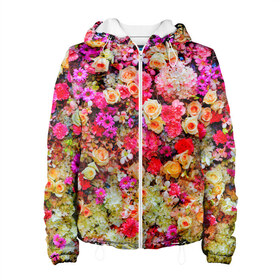 Женская куртка 3D с принтом Цветы в Новосибирске, ткань верха — 100% полиэстер, подклад — флис | прямой крой, подол и капюшон оформлены резинкой с фиксаторами, два кармана без застежек по бокам, один большой потайной карман на груди. Карман на груди застегивается на липучку | весна | красивые цветы | красота | милые цветы | орхидея | пион | роза | розы | ромашка | сад | сирень | фиалка | цветок | цветочки | цветы
