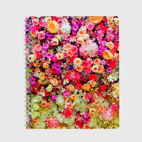 Тетрадь с принтом Цветы в Новосибирске, 100% бумага | 48 листов, плотность листов — 60 г/м2, плотность картонной обложки — 250 г/м2. Листы скреплены сбоку удобной пружинной спиралью. Уголки страниц и обложки скругленные. Цвет линий — светло-серый
 | Тематика изображения на принте: весна | красивые цветы | красота | милые цветы | орхидея | пион | роза | розы | ромашка | сад | сирень | фиалка | цветок | цветочки | цветы