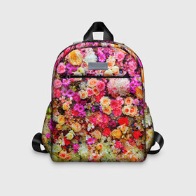 Детский рюкзак 3D с принтом Цветы в Новосибирске, 100% полиэстер | лямки с регулируемой длиной, сверху петелька, чтобы рюкзак можно было повесить на вешалку. Основное отделение закрывается на молнию, как и внешний карман. Внутри дополнительный карман. По бокам два дополнительных кармашка | Тематика изображения на принте: весна | красивые цветы | красота | милые цветы | орхидея | пион | роза | розы | ромашка | сад | сирень | фиалка | цветок | цветочки | цветы
