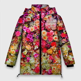 Женская зимняя куртка 3D с принтом Цветы в Новосибирске, верх — 100% полиэстер; подкладка — 100% полиэстер; утеплитель — 100% полиэстер | длина ниже бедра, силуэт Оверсайз. Есть воротник-стойка, отстегивающийся капюшон и ветрозащитная планка. 

Боковые карманы с листочкой на кнопках и внутренний карман на молнии | весна | красивые цветы | красота | милые цветы | орхидея | пион | роза | розы | ромашка | сад | сирень | фиалка | цветок | цветочки | цветы