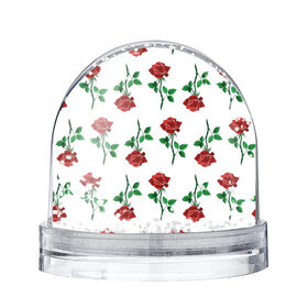 Снежный шар с принтом Паттерн из роз в Новосибирске, Пластик | Изображение внутри шара печатается на глянцевой фотобумаге с двух сторон | красный | красота | паттерн | природа | роза | узор | цветок | цветы