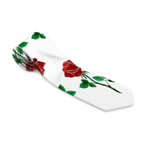 Галстук 3D с принтом Паттерн из роз в Новосибирске, 100% полиэстер | Длина 148 см; Плотность 150-180 г/м2 | красный | красота | паттерн | природа | роза | узор | цветок | цветы