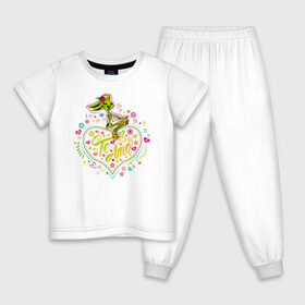 Детская пижама хлопок с принтом Te Amo в Новосибирске, 100% хлопок |  брюки и футболка прямого кроя, без карманов, на брюках мягкая резинка на поясе и по низу штанин
 | Тематика изображения на принте: lola bunny | looney tunes | vdzabma | лола банни | луни тюнз