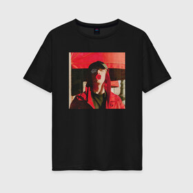 Женская футболка хлопок Oversize с принтом MAYOT GHETTO GARDEN в Новосибирске, 100% хлопок | свободный крой, круглый ворот, спущенный рукав, длина до линии бедер
 | garden | ghetto | mayot | melon | music | гарден | гетто | майот | мелон | мьюзик