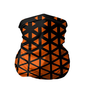 Бандана-труба 3D с принтом треугольник в Новосибирске, 100% полиэстер, ткань с особыми свойствами — Activecool | плотность 150‒180 г/м2; хорошо тянется, но сохраняет форму | абстракция | геометрия | оранжевый | треугольник | хаотичность