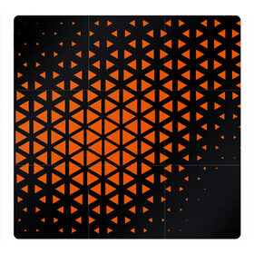 Магнитный плакат 3Х3 с принтом треугольник в Новосибирске, Полимерный материал с магнитным слоем | 9 деталей размером 9*9 см | абстракция | геометрия | оранжевый | треугольник | хаотичность