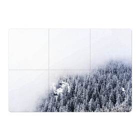 Магнитный плакат 3Х2 с принтом зимний лес в Новосибирске, Полимерный материал с магнитным слоем | 6 деталей размером 9*9 см | Тематика изображения на принте: зима | зимний лес | лес | снег | сосны