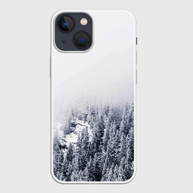 Чехол для iPhone 13 mini с принтом зимний лес в Новосибирске,  |  | зима | зимний лес | лес | снег | сосны