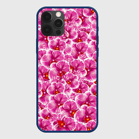 Чехол для iPhone 12 Pro с принтом Розовые орхидеи в Новосибирске, силикон | область печати: задняя сторона чехла, без боковых панелей | fashion flowers | pink | tropical | азия | бабочки | бразилия | букет | бутоны | джунгли | лепестки | лето | любимая | марта | нежные | орхидея | подарок | природа | растения | тропики | тропические | узор | цветение