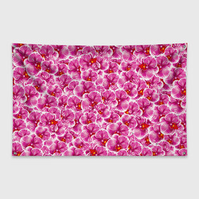 Флаг-баннер с принтом Розовые орхидеи в Новосибирске, 100% полиэстер | размер 67 х 109 см, плотность ткани — 95 г/м2; по краям флага есть четыре люверса для крепления | fashion flowers | pink | tropical | азия | бабочки | бразилия | букет | бутоны | джунгли | лепестки | лето | любимая | марта | нежные | орхидея | подарок | природа | растения | тропики | тропические | узор | цветение