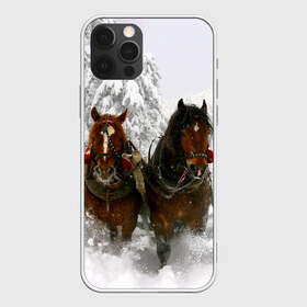 Чехол для iPhone 12 Pro Max с принтом Лошади и снег в Новосибирске, Силикон |  | Тематика изображения на принте: животные | звери | зима | кони | конь | коняшка | лошади | лошадка | лошадь | пони | природа | снег