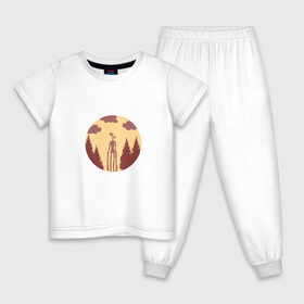 Детская пижама хлопок с принтом Siren Head в Новосибирске, 100% хлопок |  брюки и футболка прямого кроя, без карманов, на брюках мягкая резинка на поясе и по низу штанин
 | siren head | игра | лес | монстр | персонаж | сирена | сиреноголовый | чудовище