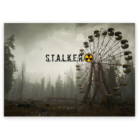 Поздравительная открытка с принтом STALKER 2 в Новосибирске, 100% бумага | плотность бумаги 280 г/м2, матовая, на обратной стороне линовка и место для марки
 | Тематика изображения на принте: gsc game world | s.t.a.l.k.e.r. | stalker | stalker 2 | постапокалиптический шутер | сталкер | сталкер 2 | шутер