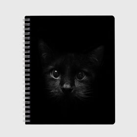 Тетрадь с принтом черный кот в Новосибирске, 100% бумага | 48 листов, плотность листов — 60 г/м2, плотность картонной обложки — 250 г/м2. Листы скреплены сбоку удобной пружинной спиралью. Уголки страниц и обложки скругленные. Цвет линий — светло-серый
 | животные | зайка | заяц | звери | зевающий кот | кися | кот | котенок | котики | коты | кричащий кот | кролик | минимализм | питомцы | прикольные картинки