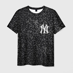 Мужская футболка 3D с принтом New York Yankees в Новосибирске, 100% полиэфир | прямой крой, круглый вырез горловины, длина до линии бедер | baseball | fashion | game | glitch | new york | sport | бейсбол | игра | мода | нью йорк | спорт
