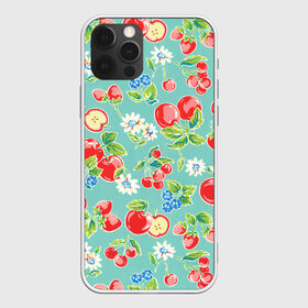 Чехол для iPhone 12 Pro Max с принтом Яркое лето в Новосибирске, Силикон |  | Тематика изображения на принте: арт | бирюзовый | зелёный | клубника | рисунок | ромашка | ромашки | цвета | цветы | черника | яблоки | яблоко