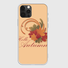 Чехол для iPhone 12 Pro Max с принтом Привет осень в Новосибирске, Силикон |  | листья | осенняя романтика | осенняя тема | осень | привет осень | узор.