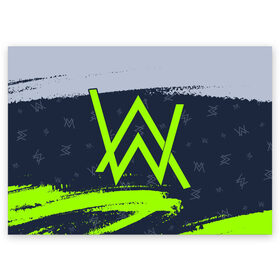Поздравительная открытка с принтом ALAN WALKER / АЛАН УОКЕР в Новосибирске, 100% бумага | плотность бумаги 280 г/м2, матовая, на обратной стороне линовка и место для марки
 | alan | faded | house | logo | music | walker | алан | вокер | волкер | диджей | лого | логотип | логотипы | музыка | музыкант | символ | символы | танцеальная | уокер | хаус | электронная