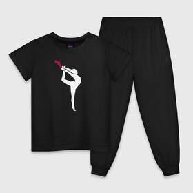 Детская пижама хлопок с принтом Gymnastics в Новосибирске, 100% хлопок |  брюки и футболка прямого кроя, без карманов, на брюках мягкая резинка на поясе и по низу штанин
 | gymnastics | rhythmic gymnastics | гимнастика | спорт | художественная гимнастика