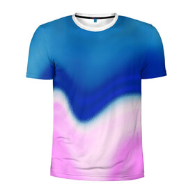 Мужская футболка 3D спортивная с принтом Воздушный Крем в Новосибирске, 100% полиэстер с улучшенными характеристиками | приталенный силуэт, круглая горловина, широкие плечи, сужается к линии бедра | Тематика изображения на принте: blue | cream | gradient | pink | абстрактный | абстракция | вода | волны | гламур | градиент | девочкам | зефирка | краска | краски | красочный | море | мороженое | небеса | нежные | пастельные | перламутровый