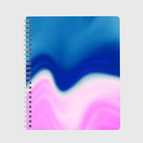 Тетрадь с принтом Воздушный Крем в Новосибирске, 100% бумага | 48 листов, плотность листов — 60 г/м2, плотность картонной обложки — 250 г/м2. Листы скреплены сбоку удобной пружинной спиралью. Уголки страниц и обложки скругленные. Цвет линий — светло-серый
 | Тематика изображения на принте: blue | cream | gradient | pink | абстрактный | абстракция | вода | волны | гламур | градиент | девочкам | зефирка | краска | краски | красочный | море | мороженое | небеса | нежные | пастельные | перламутровый