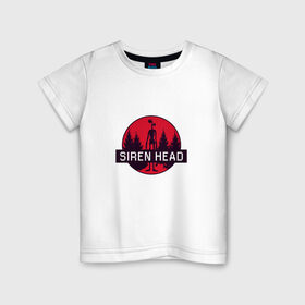 Детская футболка хлопок с принтом Siren Head в Новосибирске, 100% хлопок | круглый вырез горловины, полуприлегающий силуэт, длина до линии бедер | siren head | игра | лес | монстр | персонаж | сирена | сиреноголовый | чудовище