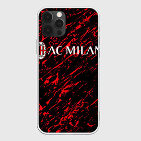 Чехол для iPhone 12 Pro Max с принтом MILAN в Новосибирске, Силикон |  | ac milan | fc | football | football club | sport | итальянский футбольный клуб | милан | спорт | уефа | униформа | фирменные цвета | фк | футбол | футбольный клуб