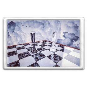 Магнит 45*70 с принтом Шахматы в Новосибирске, Пластик | Размер: 78*52 мм; Размер печати: 70*45 | доска | игра | игровая | игры | короли | король | настольная | настольные | небеса | небо | облака | облако | спорт | туча | тучи | шахматный | шахматы