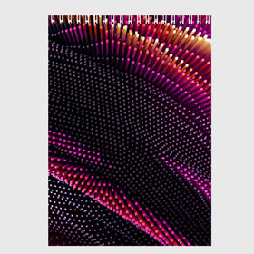 Скетчбук с принтом Aralf в Новосибирске, 100% бумага
 | 48 листов, плотность листов — 100 г/м2, плотность картонной обложки — 250 г/м2. Листы скреплены сверху удобной пружинной спиралью | abstraction | convex | lines | pink | points | shapes | wavy | абстракция | волнистый | выпуклый | линии | розовый | точки | формы