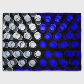 Плед 3D с принтом GGGelt в Новосибирске, 100% полиэстер | закругленные углы, все края обработаны. Ткань не мнется и не растягивается | abstraction | blue | circles | light | shapes | white | абстракция | белый | круги | свет | синий | формы