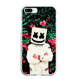 Чехол для iPhone 7Plus/8 Plus матовый с принтом MARSHMELLO ROSES в Новосибирске, Силикон | Область печати: задняя сторона чехла, без боковых панелей | fortnite | marshmallo | marshmallow | marshmello | marshmellow | маршмелло | маршмеллоу | розы | фортнайт