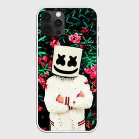 Чехол для iPhone 12 Pro с принтом MARSHMELLO ROSES в Новосибирске, силикон | область печати: задняя сторона чехла, без боковых панелей | fortnite | marshmallo | marshmallow | marshmello | marshmellow | маршмелло | маршмеллоу | розы | фортнайт