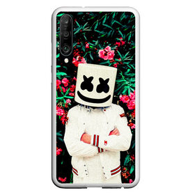 Чехол для Honor P30 с принтом MARSHMELLO ROSES в Новосибирске, Силикон | Область печати: задняя сторона чехла, без боковых панелей | fortnite | marshmallo | marshmallow | marshmello | marshmellow | маршмелло | маршмеллоу | розы | фортнайт