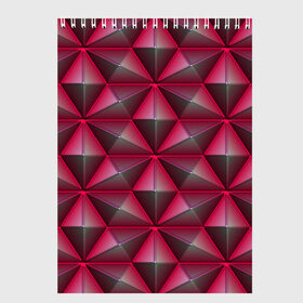 Скетчбук с принтом Aral в Новосибирске, 100% бумага
 | 48 листов, плотность листов — 100 г/м2, плотность картонной обложки — 250 г/м2. Листы скреплены сверху удобной пружинной спиралью | abstraction | lines | red | shapes | surface | triangles | абстракция | красный | линии | поверхность | треугольники | формы