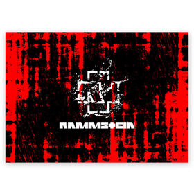 Поздравительная открытка с принтом Rammstein. в Новосибирске, 100% бумага | плотность бумаги 280 г/м2, матовая, на обратной стороне линовка и место для марки
 | music | rammstein | rock | индастриал метал | метал группа | музыка | музыкальная группа | немецкая метал группа | рамштайн | рок | хард рок