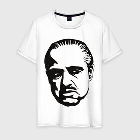 Мужская футболка хлопок с принтом godfather в Новосибирске, 100% хлопок | прямой крой, круглый вырез горловины, длина до линии бедер, слегка спущенное плечо. | 