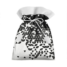 Подарочный 3D мешок с принтом Векторные фигуры в Новосибирске, 100% полиэстер | Размер: 29*39 см | Тематика изображения на принте: абстракция | белое | вектор | геометрические фигуры | геометрия | градиент | минимализм | ромб | ромбы | треугольники | фигуры | чернобелое | черное