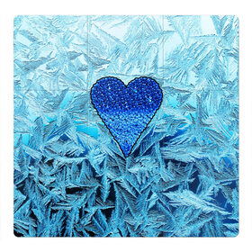 Магнитный плакат 3Х3 с принтом Ледяное сердце в Новосибирске, Полимерный материал с магнитным слоем | 9 деталей размером 9*9 см | Тематика изображения на принте: christmas | frozen | new year | snow | winter | влюбленные | дед мороз | зима | зимний | лед | любимая жена | любовь | мама | новый год | подарок | рождество | сердечки | снег | снежинки | снежная королева | узоры