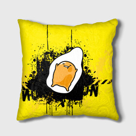 Подушка 3D с принтом Gudetama в Новосибирске, наволочка – 100% полиэстер, наполнитель – холлофайбер (легкий наполнитель, не вызывает аллергию). | состоит из подушки и наволочки. Наволочка на молнии, легко снимается для стирки | Тематика изображения на принте: gudetama | аниме | веселое яйцо | гудетама | стекающее яйцо | яйцо