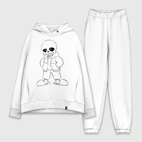 Женский костюм хлопок Oversize с принтом UNDERTALE РАСКРАСКА в Новосибирске,  |  | sans | undertale | андертале | андертейл | игра | подземная история | подземная сказка | раскраска | санс | ундертале