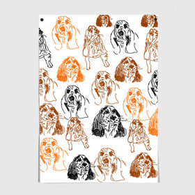Постер с принтом Миленькие собачки в Новосибирске, 100% бумага
 | бумага, плотность 150 мг. Матовая, но за счет высокого коэффициента гладкости имеет небольшой блеск и дает на свету блики, но в отличии от глянцевой бумаги не покрыта лаком | милые собачки | нарисованные собачки | пес | песик | собака | собаки