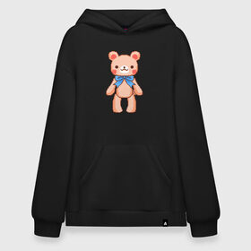 Худи SuperOversize хлопок с принтом Pixel Bear в Новосибирске, 70% хлопок, 30% полиэстер, мягкий начес внутри | карман-кенгуру, эластичная резинка на манжетах и по нижней кромке, двухслойный капюшон
 | bear | pixel | pixel bear | медведь | милый медведь | милый мишка | мишка | пиксельный медведь | пиксельный плюшевый мишка | плюшевый медведь | плюшевый мишка