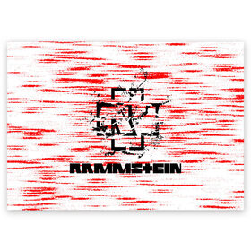 Поздравительная открытка с принтом Rammstein. в Новосибирске, 100% бумага | плотность бумаги 280 г/м2, матовая, на обратной стороне линовка и место для марки
 | Тематика изображения на принте: music | rammstein | rock | индастриал метал | метал группа | музыка | музыкальная группа | немецкая метал группа | рамштайн | рок | хард рок