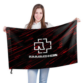 Флаг 3D с принтом Rammstein. в Новосибирске, 100% полиэстер | плотность ткани — 95 г/м2, размер — 67 х 109 см. Принт наносится с одной стороны | music | rammstein | rock | индастриал метал | метал группа | музыка | музыкальная группа | немецкая метал группа | рамштайн | рок | хард рок