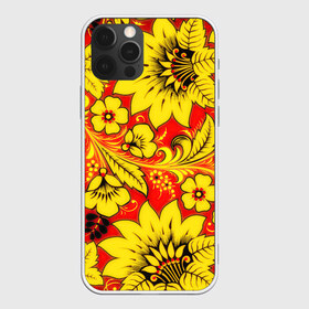 Чехол для iPhone 12 Pro Max с принтом Хохлома в Новосибирске, Силикон |  | арт | вектор | желтый | зеленый | золотой | красный | народный рисунок | рисунок | хохлома | цветок | цветы | чёрный | ягода | ягоды
