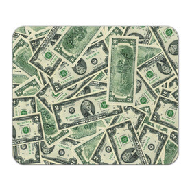 Коврик для мышки прямоугольный с принтом Доллар в Новосибирске, натуральный каучук | размер 230 х 185 мм; запечатка лицевой стороны | 100 долларов | арт | банкноты | валюта | деньги | доллар | зеленый | рисунок | сто | сто долларов