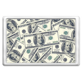 Магнит 45*70 с принтом Доллары в Новосибирске, Пластик | Размер: 78*52 мм; Размер печати: 70*45 | 100 долларов | арт | банкноты | валюта | деньги | доллары | зеленый | зелень | сто | сто долларов